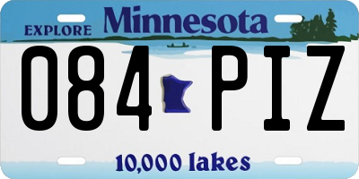 MN license plate 084PIZ