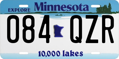 MN license plate 084QZR
