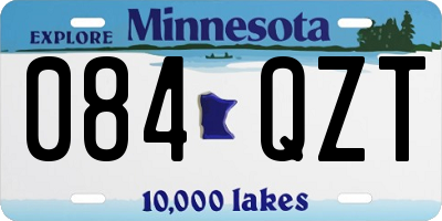 MN license plate 084QZT