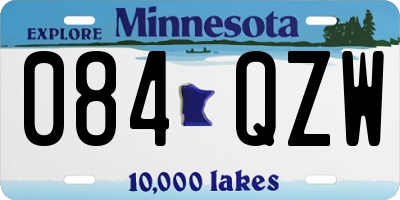 MN license plate 084QZW