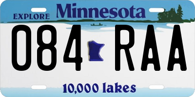MN license plate 084RAA