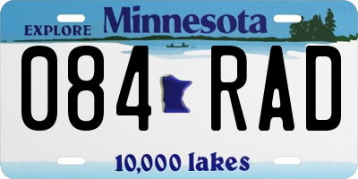MN license plate 084RAD