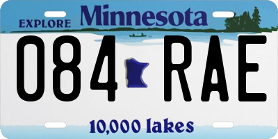 MN license plate 084RAE
