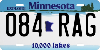 MN license plate 084RAG