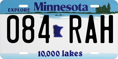 MN license plate 084RAH