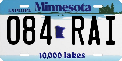 MN license plate 084RAI
