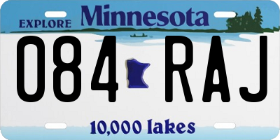 MN license plate 084RAJ