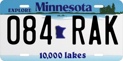MN license plate 084RAK