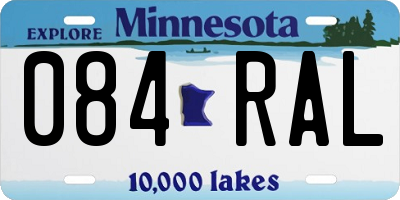 MN license plate 084RAL