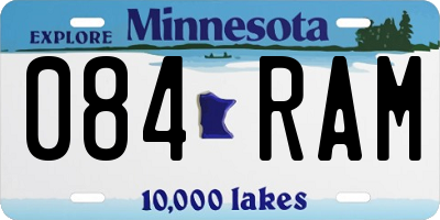 MN license plate 084RAM