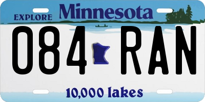 MN license plate 084RAN