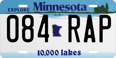 MN license plate 084RAP