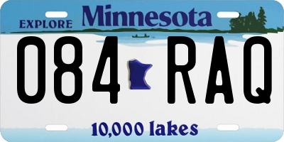 MN license plate 084RAQ