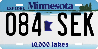 MN license plate 084SEK