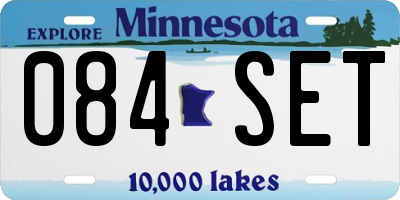 MN license plate 084SET