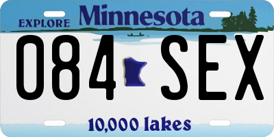 MN license plate 084SEX