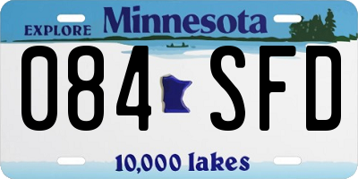 MN license plate 084SFD