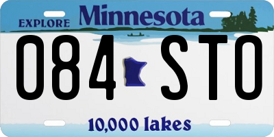 MN license plate 084STO