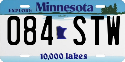 MN license plate 084STW