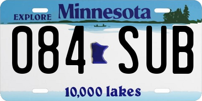 MN license plate 084SUB