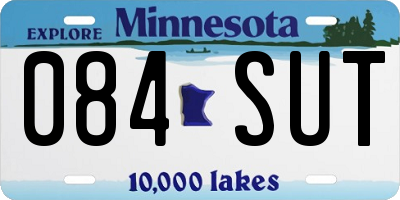 MN license plate 084SUT