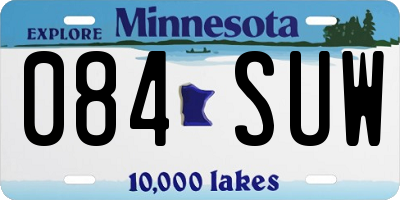 MN license plate 084SUW
