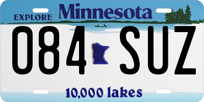 MN license plate 084SUZ