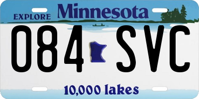 MN license plate 084SVC