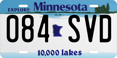 MN license plate 084SVD