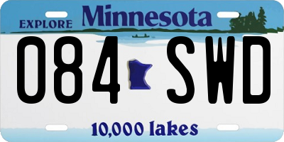 MN license plate 084SWD
