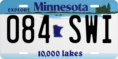 MN license plate 084SWI