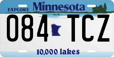 MN license plate 084TCZ