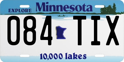 MN license plate 084TIX