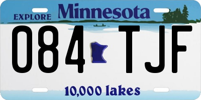 MN license plate 084TJF