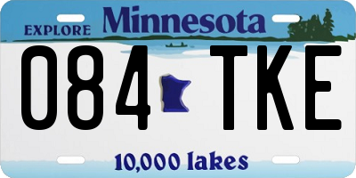 MN license plate 084TKE