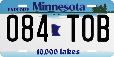 MN license plate 084TOB