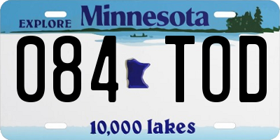MN license plate 084TOD