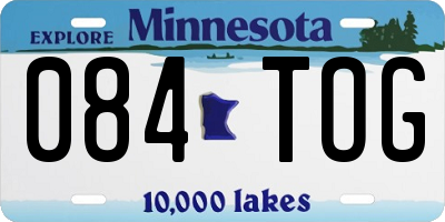 MN license plate 084TOG