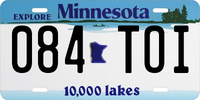 MN license plate 084TOI
