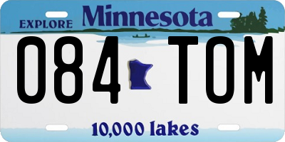 MN license plate 084TOM