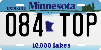 MN license plate 084TOP