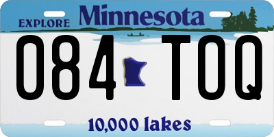 MN license plate 084TOQ