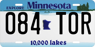 MN license plate 084TOR