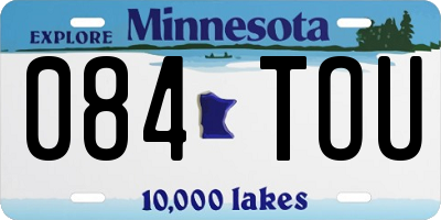 MN license plate 084TOU