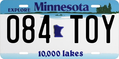MN license plate 084TOY
