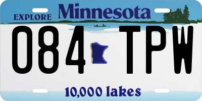 MN license plate 084TPW