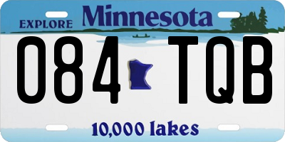 MN license plate 084TQB