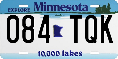 MN license plate 084TQK