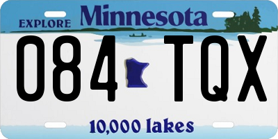 MN license plate 084TQX