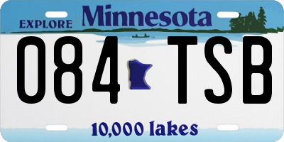 MN license plate 084TSB